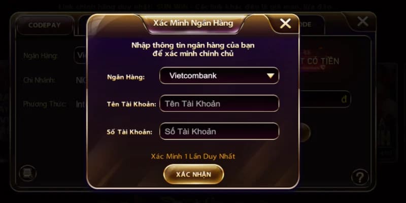 Nạp tiền qua ngân hàng